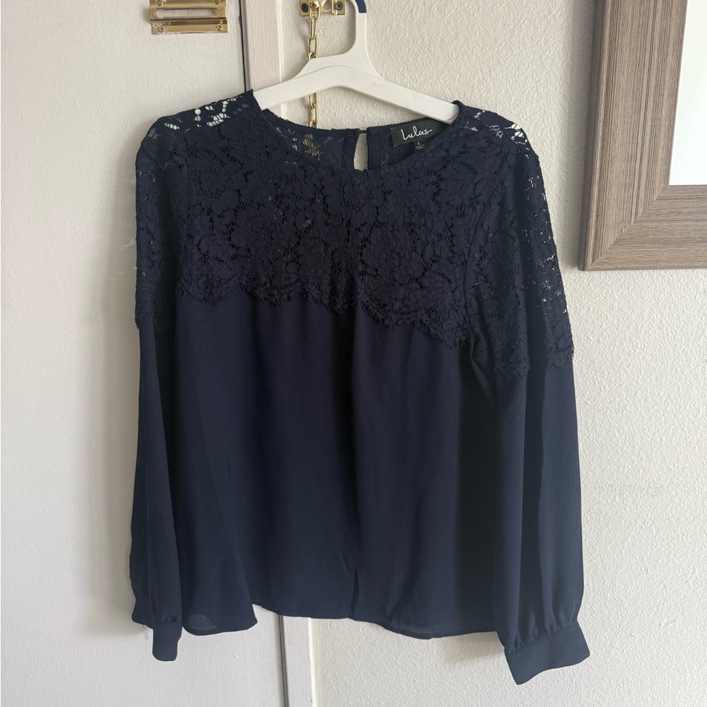 Lulu's Deep Blue Lace Chemise